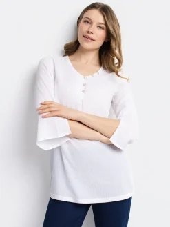 3/4-sleeve semi-fitted tunic