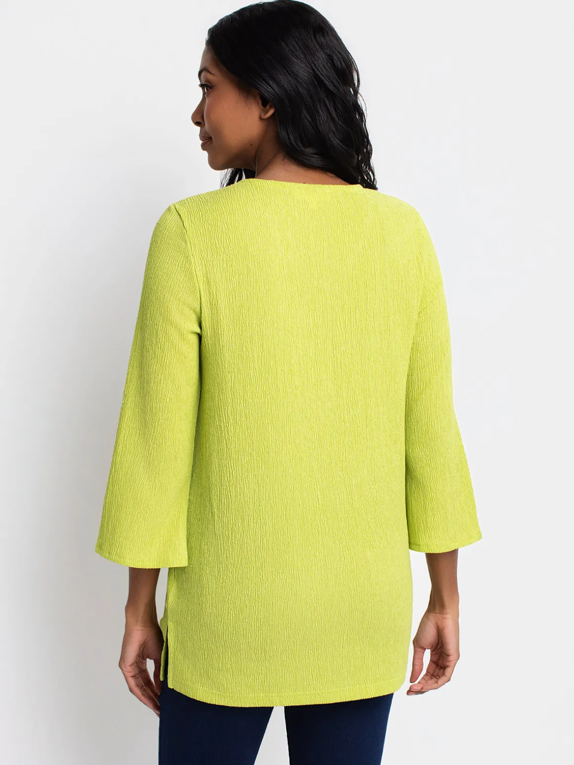 3/4-sleeve semi-fitted tunic