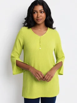 3/4-sleeve semi-fitted tunic