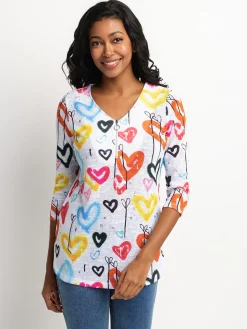 3/4-sleeve semi-fitted tunic