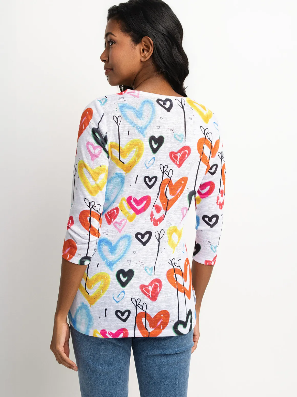 3/4-sleeve semi-fitted tunic