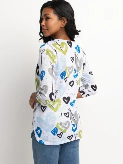 3/4-sleeve semi-fitted tunic