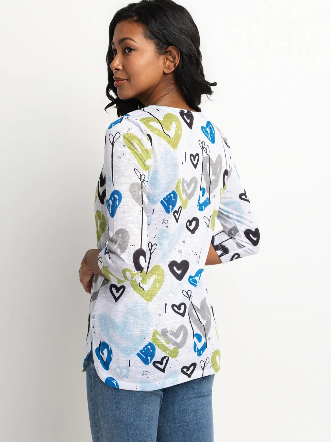 3/4-sleeve semi-fitted tunic