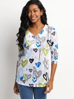 3/4-sleeve semi-fitted tunic