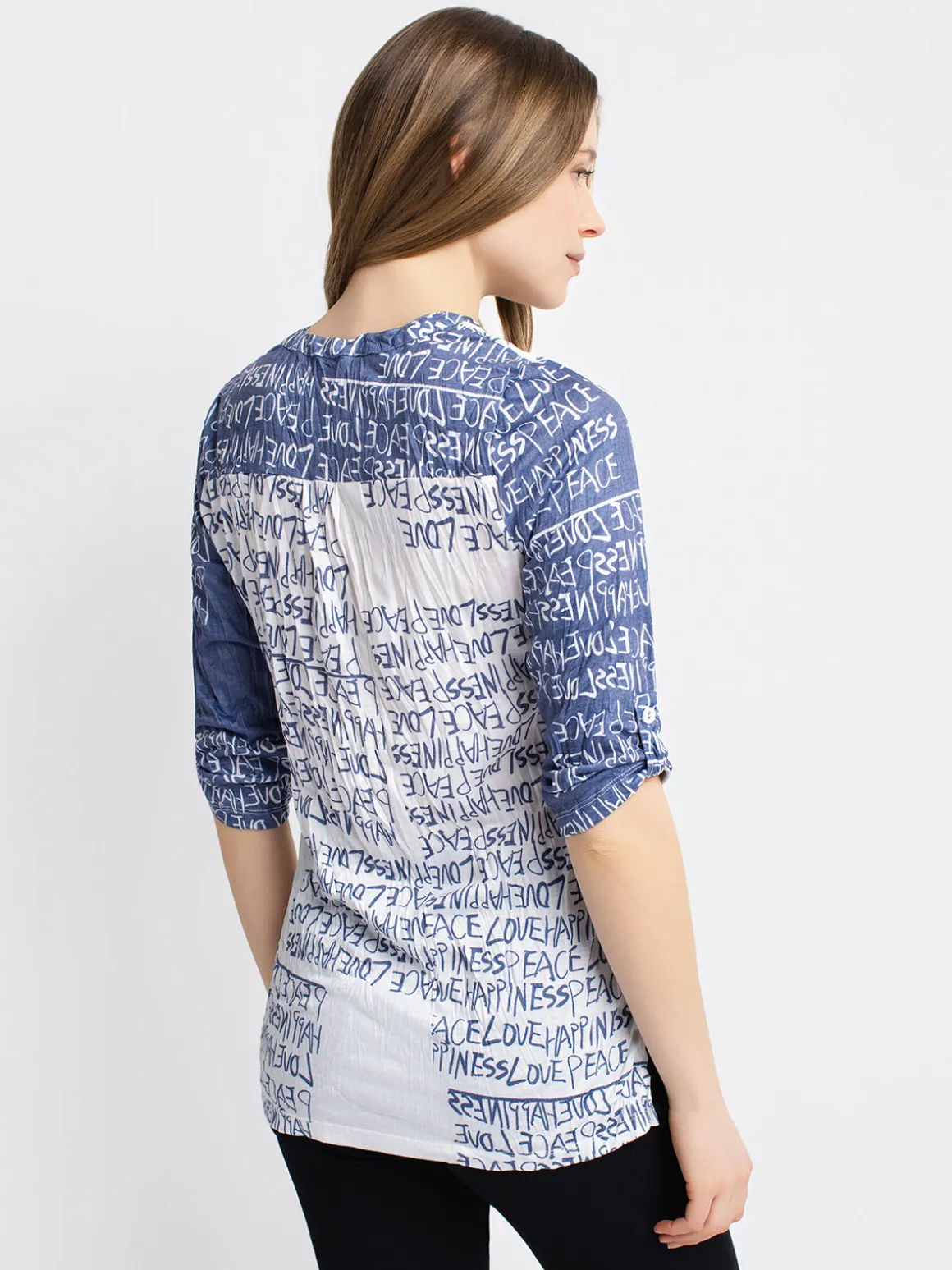 3/4-sleeve semi-fitted tunic