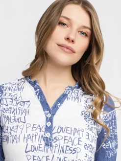 3/4-sleeve semi-fitted tunic