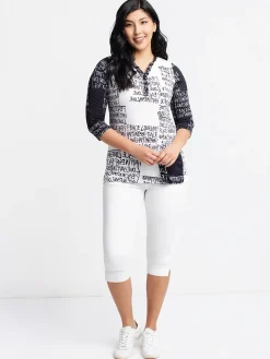 3/4-sleeve semi-fitted tunic