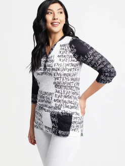 3/4-sleeve semi-fitted tunic