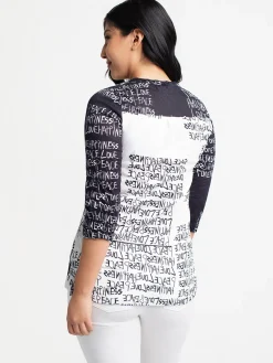 3/4-sleeve semi-fitted tunic