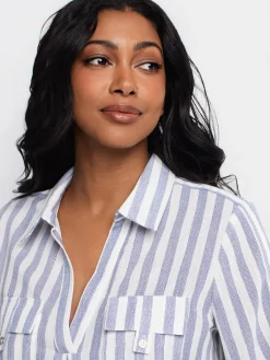 3/4-sleeve tunic length blouse