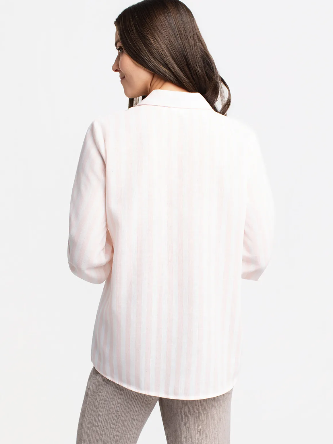 3/4-sleeve tunic length blouse