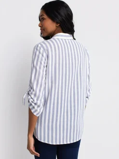 3/4-sleeve tunic length blouse