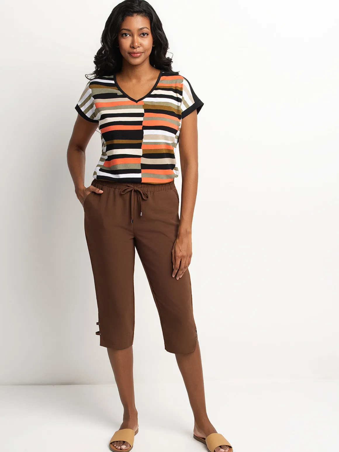 Straight casual pull-on capri