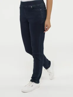 Straight leg pull-on jeans