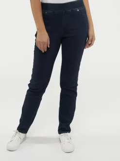 Straight leg pull-on jeans