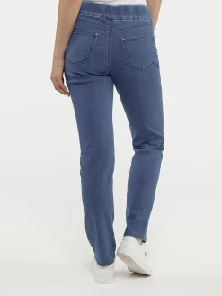 Straight leg pull-on jeans