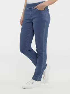 Straight leg pull-on jeans