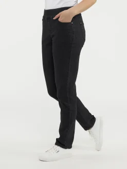 Straight leg pull-on jeans
