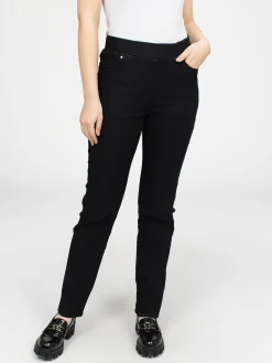 Straight leg pull-on jeans
