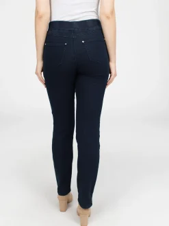 Straight leg pull-on jeans