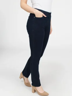 Straight leg pull-on jeans