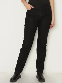 Straight leg pull-on jeans