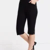 Straight semi-fitted pull-on capri