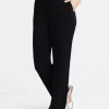 Straight semi-fitted pull-on dress pant