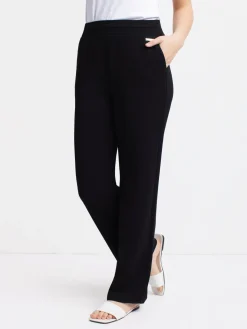 Straight semi-fitted pull-on dress pant
