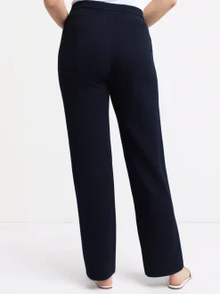 Straight semi-fitted pull-on dress pant