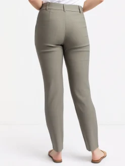 Straight semi-fitted pull-on dress pant