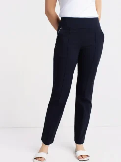 Straight semi-fitted pull-on pant