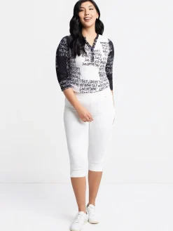 Stretch denim capri