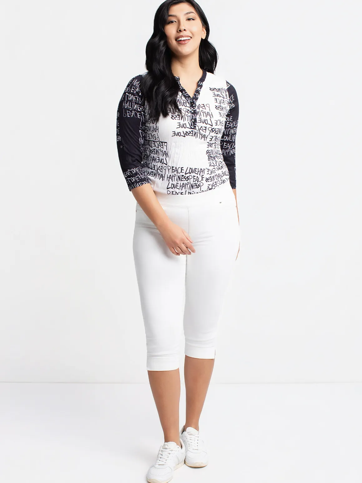 Stretch denim capri