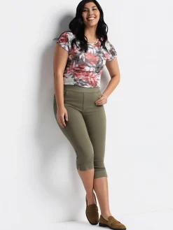 Stretch denim capri