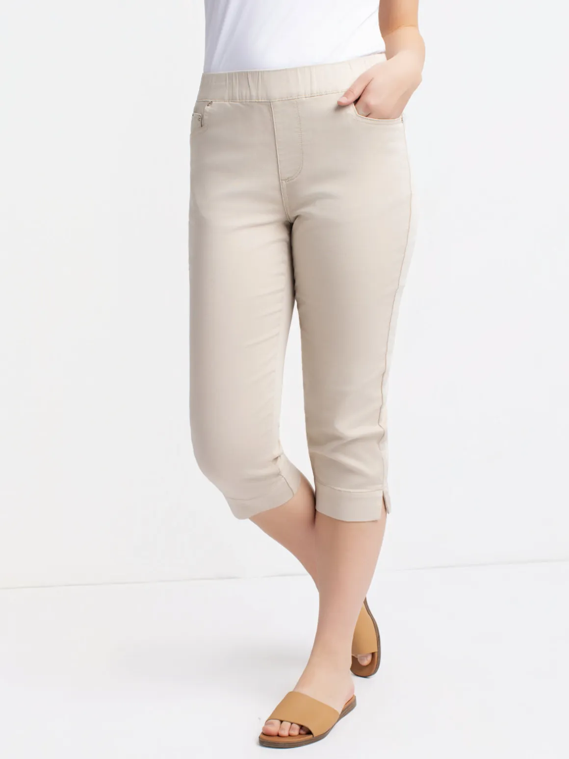 Stretch denim capri