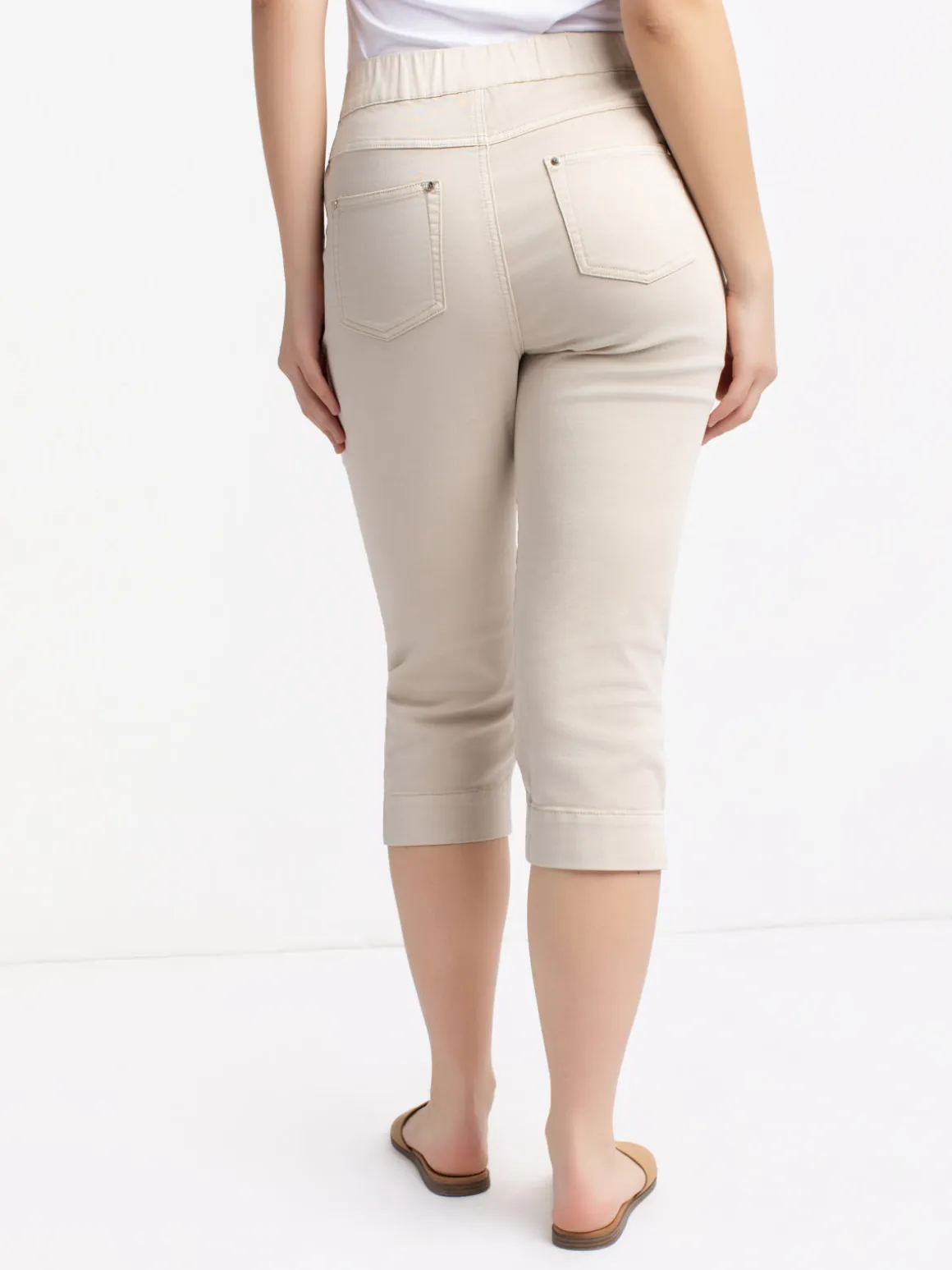 Stretch denim capri