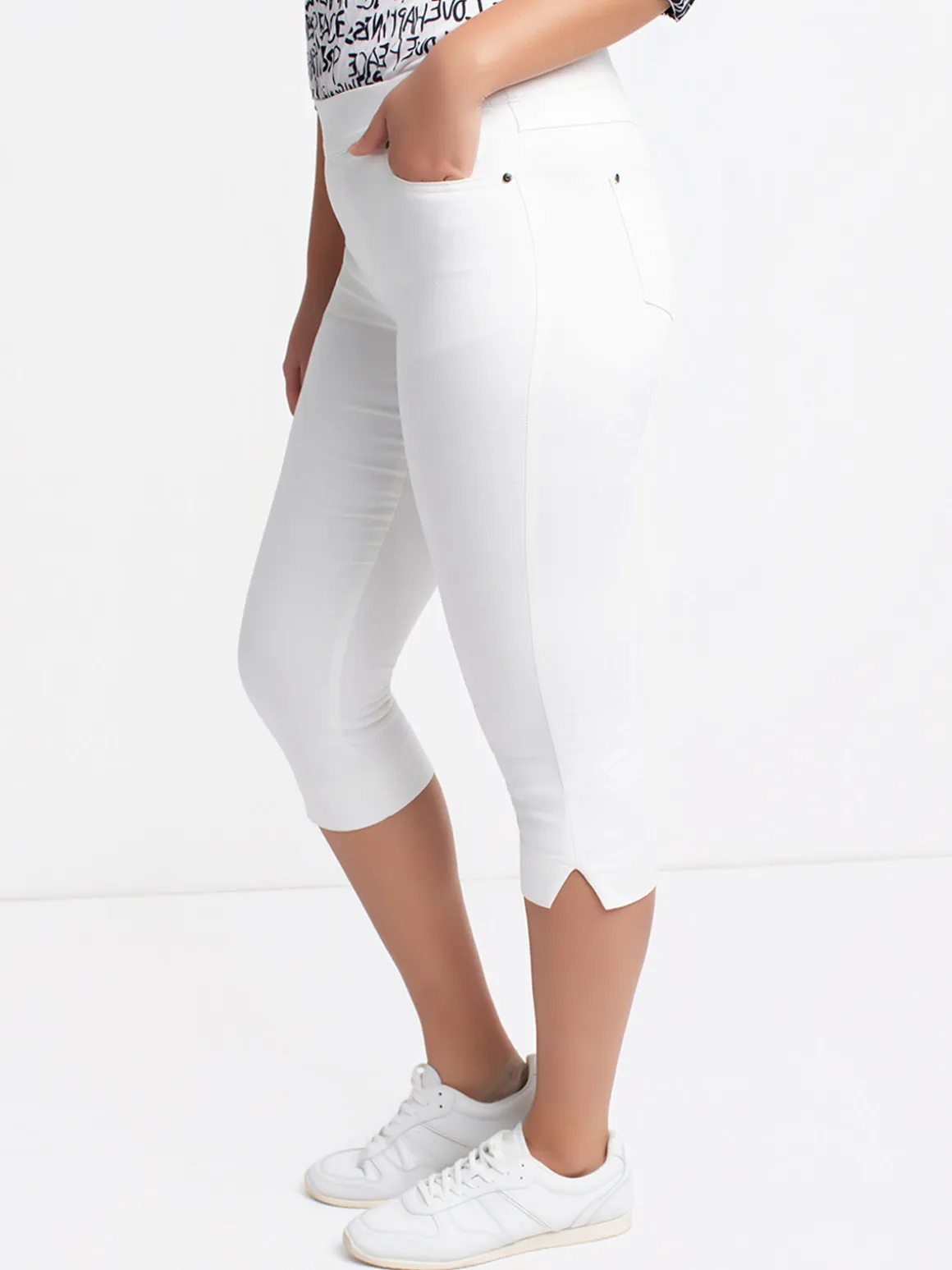 Stretch denim capri