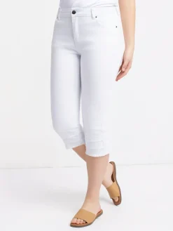 White denim capri pants
